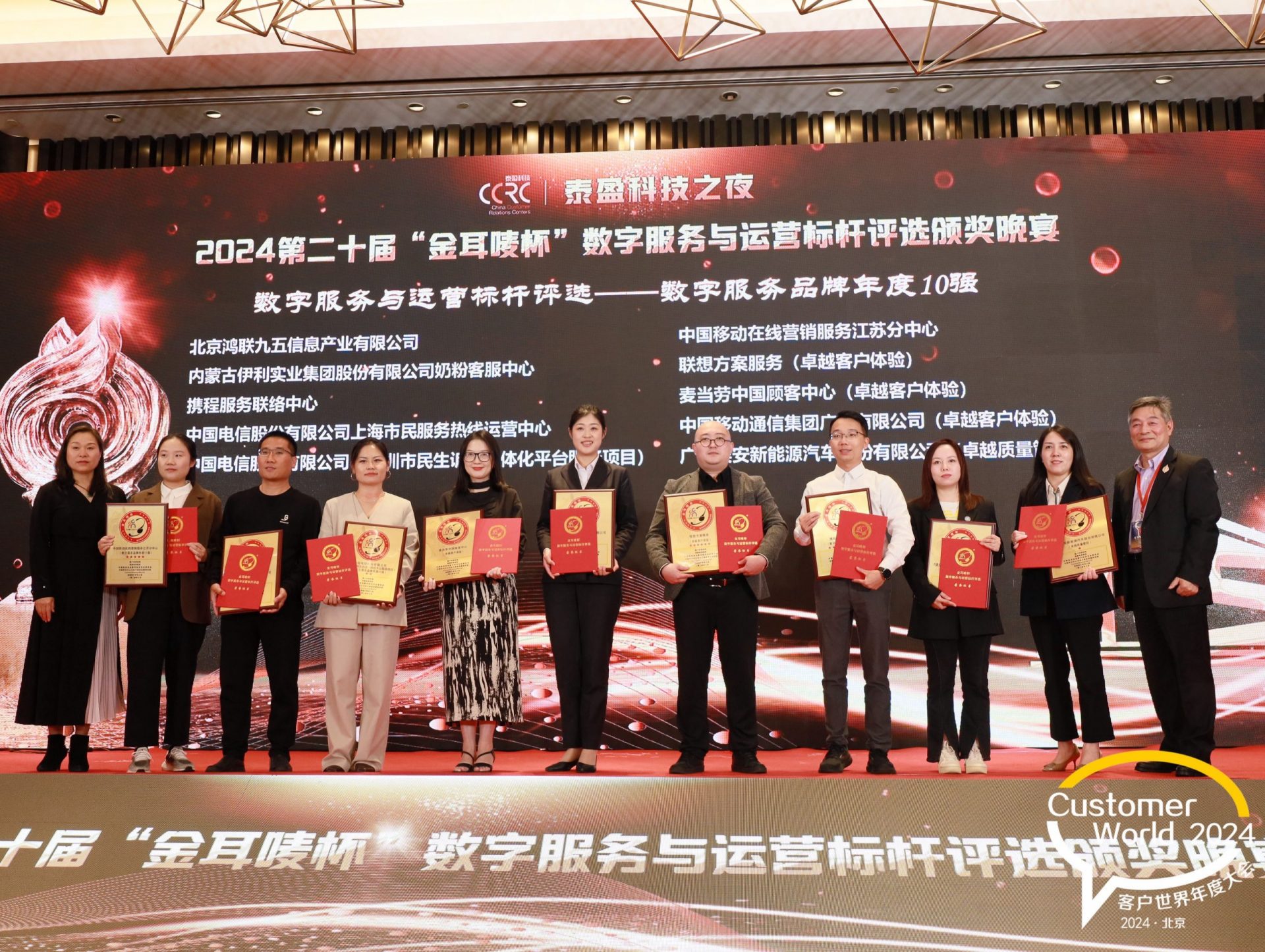 中国电信股份有限公司上海市民服务热线运营中心荣获2024“金耳唛杯”数字服务与运营标杆评选——数字服务品牌年度10强